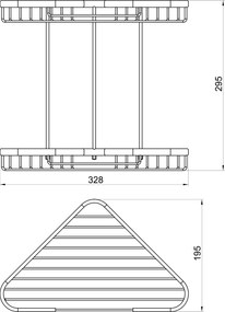Novaservis - Dupla sarokpolc nagy Drótprogram króm, 6070.0