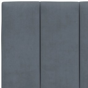 sötétszürke bársony ágykeret matrac nélkül Hanko 160 x 200 cm