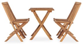 vidaXL 5 részes kültéri összecsukható tömör tíkfa étkezőgarnitúra