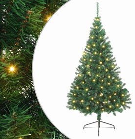 Műfenyő Elővilágított Karácsonyfa 300 LED-del Zöld 240 cm PVC