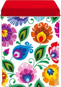 Népi Teásdoboz Vadász Mintás Fehér