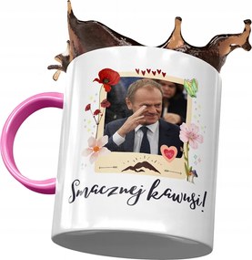 Bögre Rózsaszín Donald Tusk Po Ajándék Platform Nyomtatott Fotóval