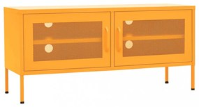 mustársárga acél TV-szekrény 105 x 35 x 50 cm