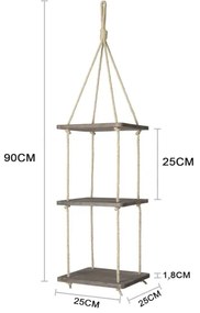 Függő polc 90x25 cm fenyő