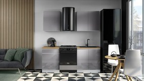 Felsőszekrény, fehér/szürke extra magasfényű, AURORA G80K