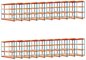 AKCIÓS CSOMAG: 20 DARAB PROFI SALGÓ POLC 1800x1800x600 mm lakkozott 4-polc, teherbírás  1600 kg - KÉK-NARANCS