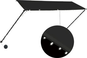 vidaXL feltekerhető antracitszürke napellenző LED-del 300 x 150 cm