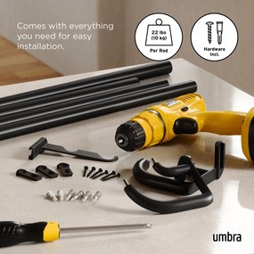 Acél bővíthető dupla függönykarnis 76 - 213 cm Twilight – Umbra