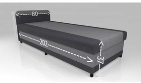 Kárpitozott heverő tárolóval TALI 80x202 barna/bézs