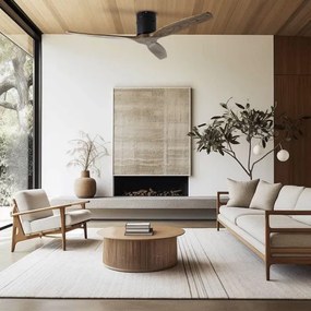 ZEVENTI - Mennyezeti ventilátor SPELLO Wi-Fi Tuya fekete/tölgy + távirányító