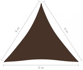 barna háromszög alakú oxford-szövet napvitorla 6 x 6 x 6 m