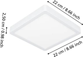 Eglo 901336 - LED fürdőszobai mennyezeti lámpatest FUEVA LED/10,5W/230V 22x22cm IP44 fehér