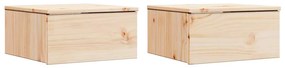Éjjeli asztal 2 pcs Barna 37 x 35 x 18.5 cm Tömör fenyőfa