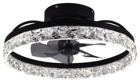 LED Dimmelhető mennyezeti lámpa ventilátorral LED/35W/230V 3000-6500K fekete + távirányító