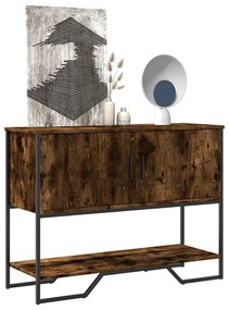 füstös tölgy színű szerelt fa tálalóasztal 100x35x74,5 cm