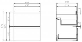 Cersanit S929-012 - Fürdőszobai mosdó alatti szekrény MODUO 49,4x39,7 cm fehér