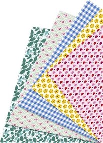 Origami papír, 15x15 cm, 80 g, 50 lap, FOLIA Sweet, 5 különböző minta (FL4911515)