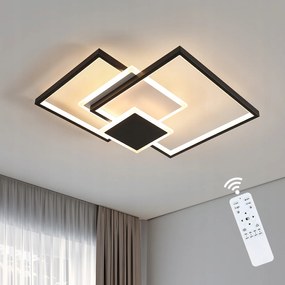 Lampa Sufitowa Led Wisząca Żyrandol Czarna Z Pilotem Nowoczesny Kuchni 36W