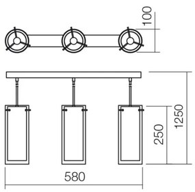 Redo 01-1257 - Csillár zsinóron QIPAO 3xE27/60W/230V
