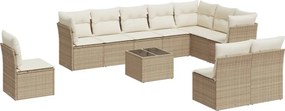 vidaXL 11 részes bézs polyrattan kerti ülőgarnitúra párnákkal