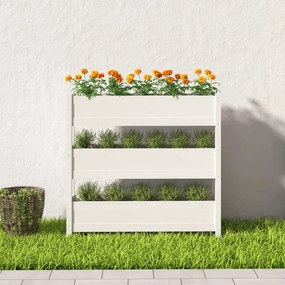 fehér tömör fenyőfa növénytartó 112 x 25 x 104,5 cm