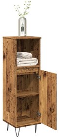 Antik fa színű szerelt fa fürdőszobaszekrény 30 x 30 x 100 cm