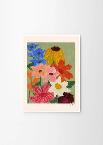 Poszter 50x70 cm Flowers on Sage Green – Carla Llanos – The Poster Club