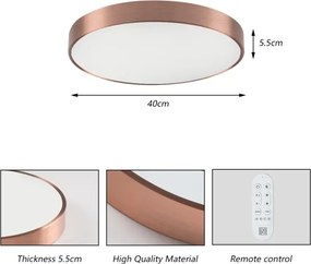 Immax NEO 07321L-LED dimmelhető mennyezeti lámpa NEO LITE SEMPLICI 36 W/230 V Ø 40 cm, rézszínű + távirányító