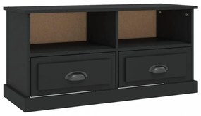 fekete szerelt fa TV-szekrény 93x35,5x45 cm