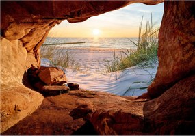 Fotótapéta flizelina Naplemente a barlangban a tengerparton 200x140 +ragasztó