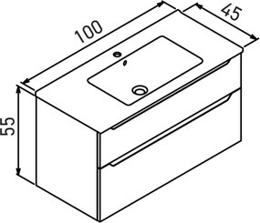 Messina mosdószekrény, 100 cm – TR785PNC1415