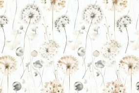 FotĂłtapĂ©ta Flizelina Akvarell VirĂĄgok Pitypang BĂ©zs SzĂŒrke 104x70,5 ragasztĂł