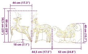 LED rénszarvasok 40 LED-del 5 pcs Arany PET