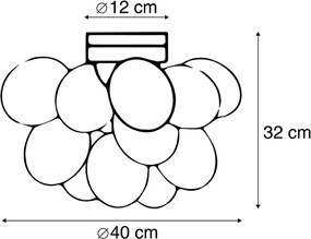 Okos mennyezeti lámpa fekete borostyánüveggel, beleértve a 4 Wi-Fi G9-et - Uvas