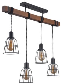 ITALUX PND-4793-4-L REDA Többágú Függesztett Lámpa Fekete E27 IP20