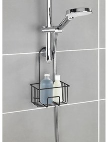 Fekete függő rozsdamentes acél fürdőszobai polc Milito – Wenko