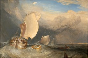 Kép - William Turner, Fishing Boats with Hucksters Bargaining for Fish, reprodukciók (90x60 cm)