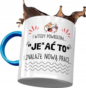 Kék Bögre Búcsú a Munkától Ajándék Nyomtatott Fotóval