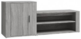 szürke sonoma színű szerelt fa cipősszekrény 130 x 35 x 54 cm