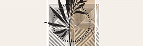 Kép - Absztrakció trópusi levelekkel N⁰1 (órával) (90x30 cm)
