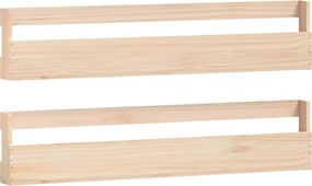 vidaXL 2 db tömör fenyőfa fali cipőtartó 110 x 9 x 23 cm