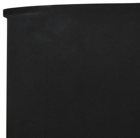 fekete 9 paneles szövet szélfogó 1200 x 120 cm