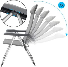 Deuba 4 darabos kempingszék szett - ezüst