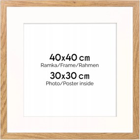 Natúr képkeret 40x40 cm passe-partout 30x30 cm