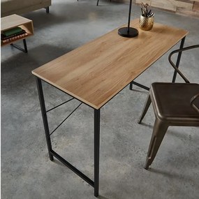 Íróasztal / számítógépasztal 100×40 cm, masszív fém vázzal, fekete–aranytölgy – Intenso Home