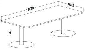 ProOffice tárgyalóasztal 180 x 80 cm, dió