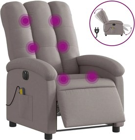 vidaXL tópszínű szövet elektromos dönthető masszázsfotel