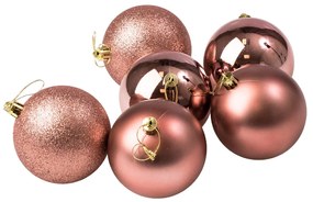 6db-os 8cm-es karácsonyi gömb szett - Rose gold