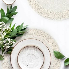Boho 11 Asztali alátét Eurofirany Kerek Dekoratív Elegáns Krém