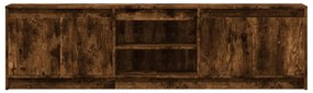 füstös tölgy színű szerelt fa LED-es TV-szekrény 180x34x50 cm